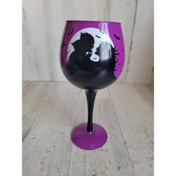 Kirkland vintage happily ever after wine glass Dracula vampire Halloween - Picture 1 of 11